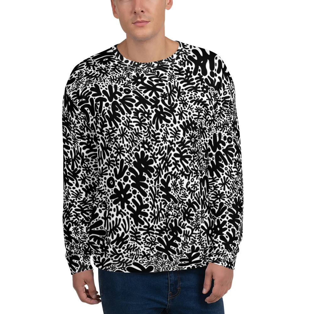 Bent Weird All Over Black & White Sweat - Image 2