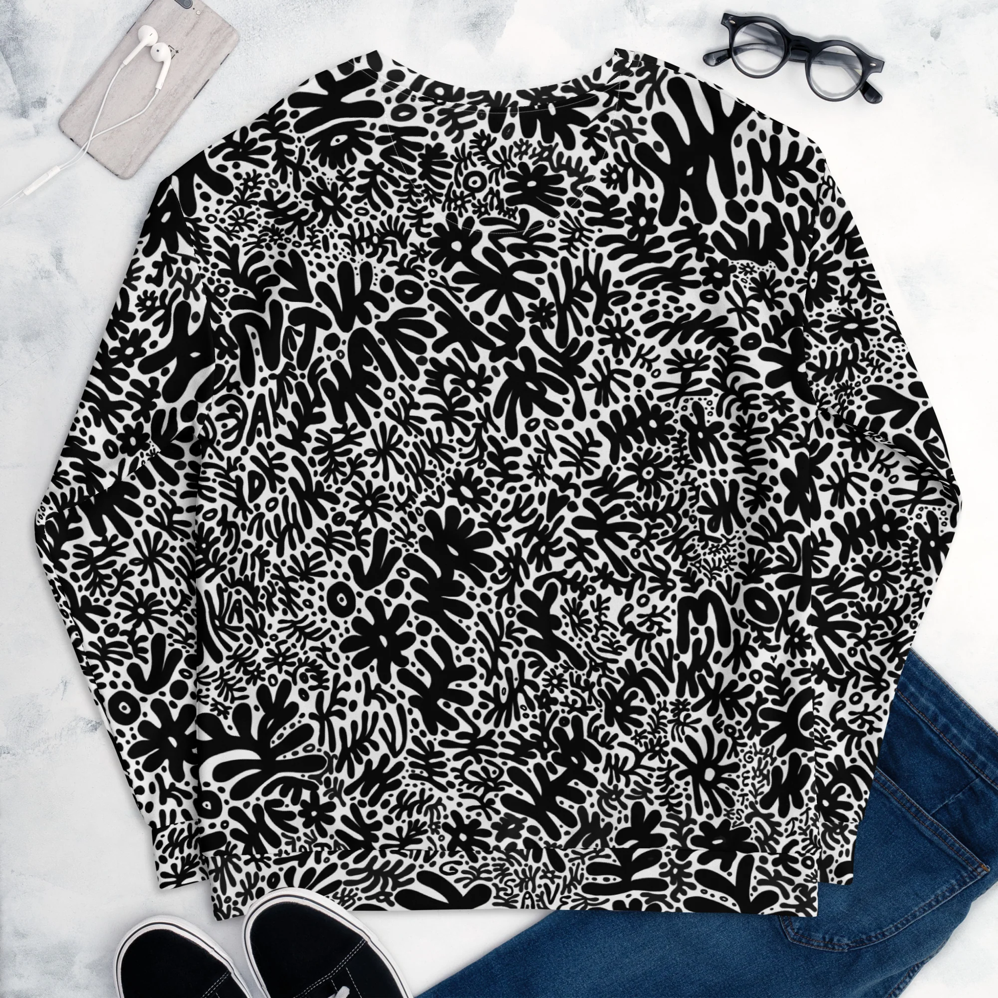 Bent Weird All Over Black & White Sweat - Image 6