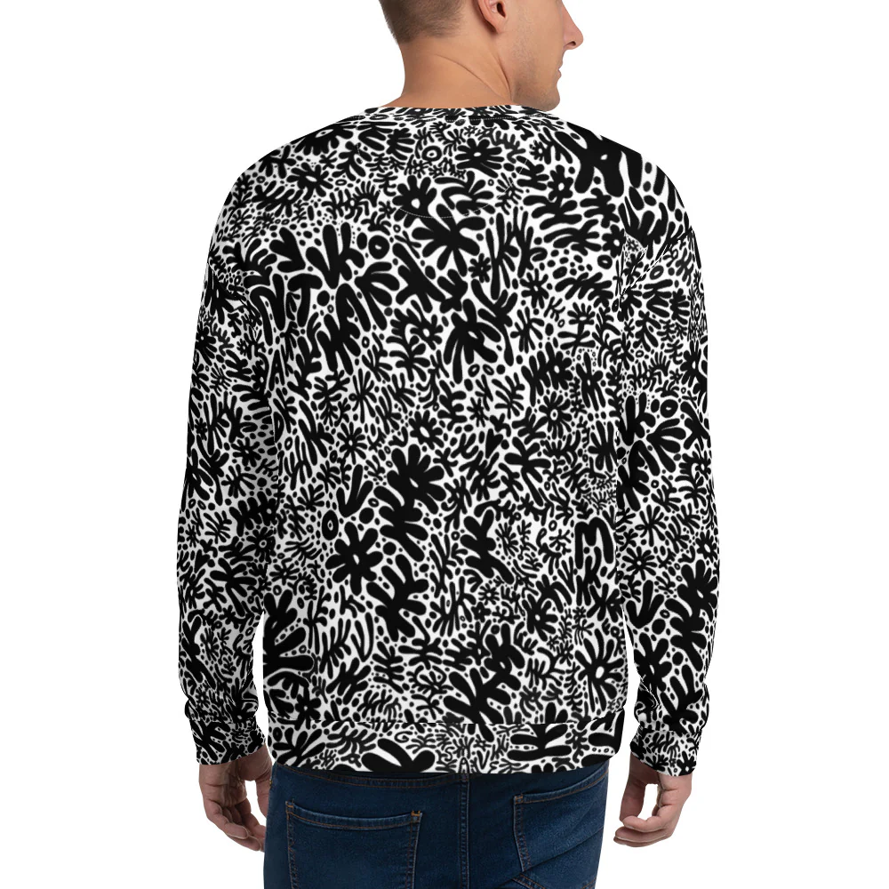 Bent Weird All Over Black & White Sweat - Image 7