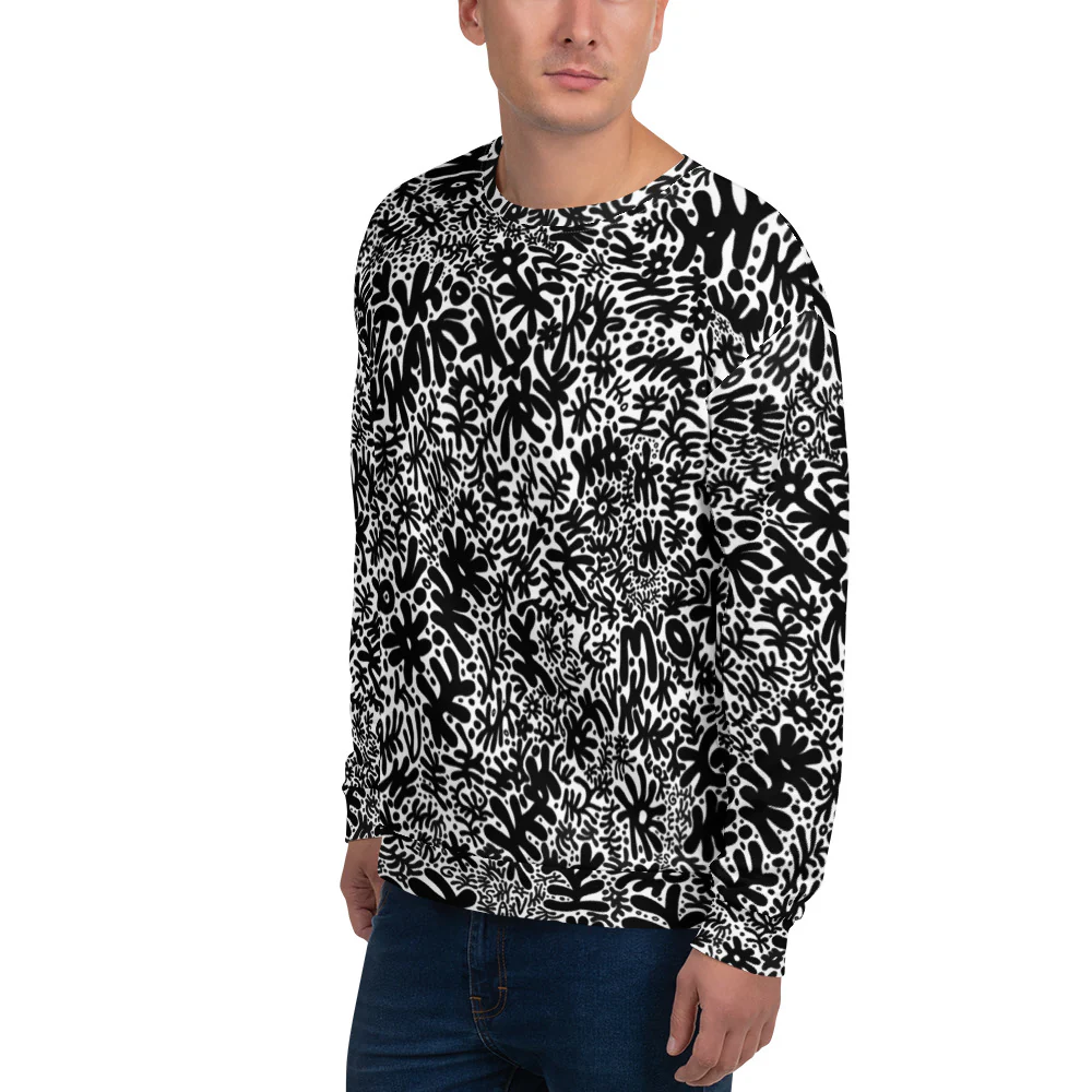 Bent Weird All Over Black & White Sweat - Image 8