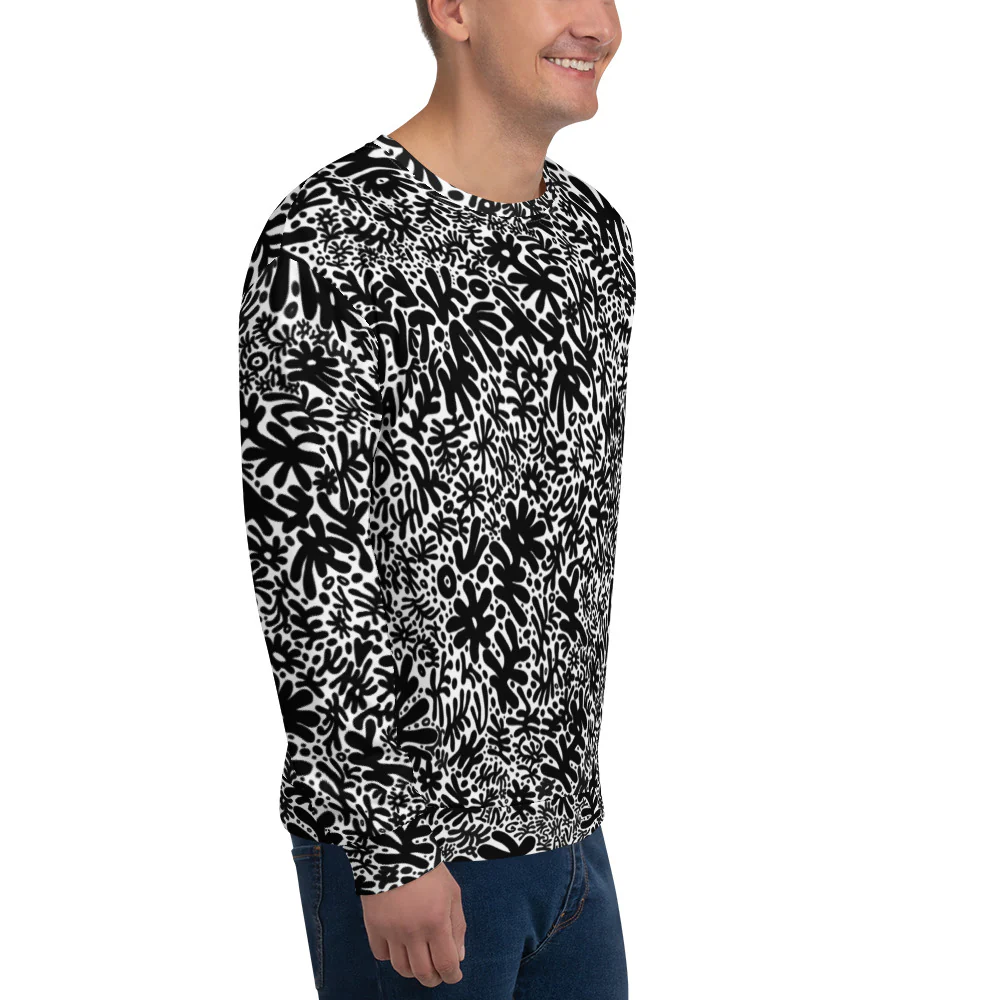 Bent Weird All Over Black & White Sweat - Image 9